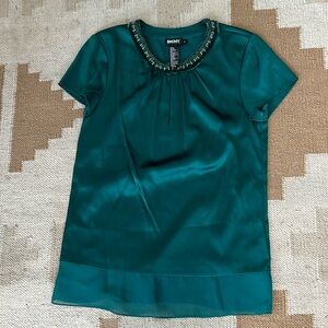DKNY Silk & Beaded Top